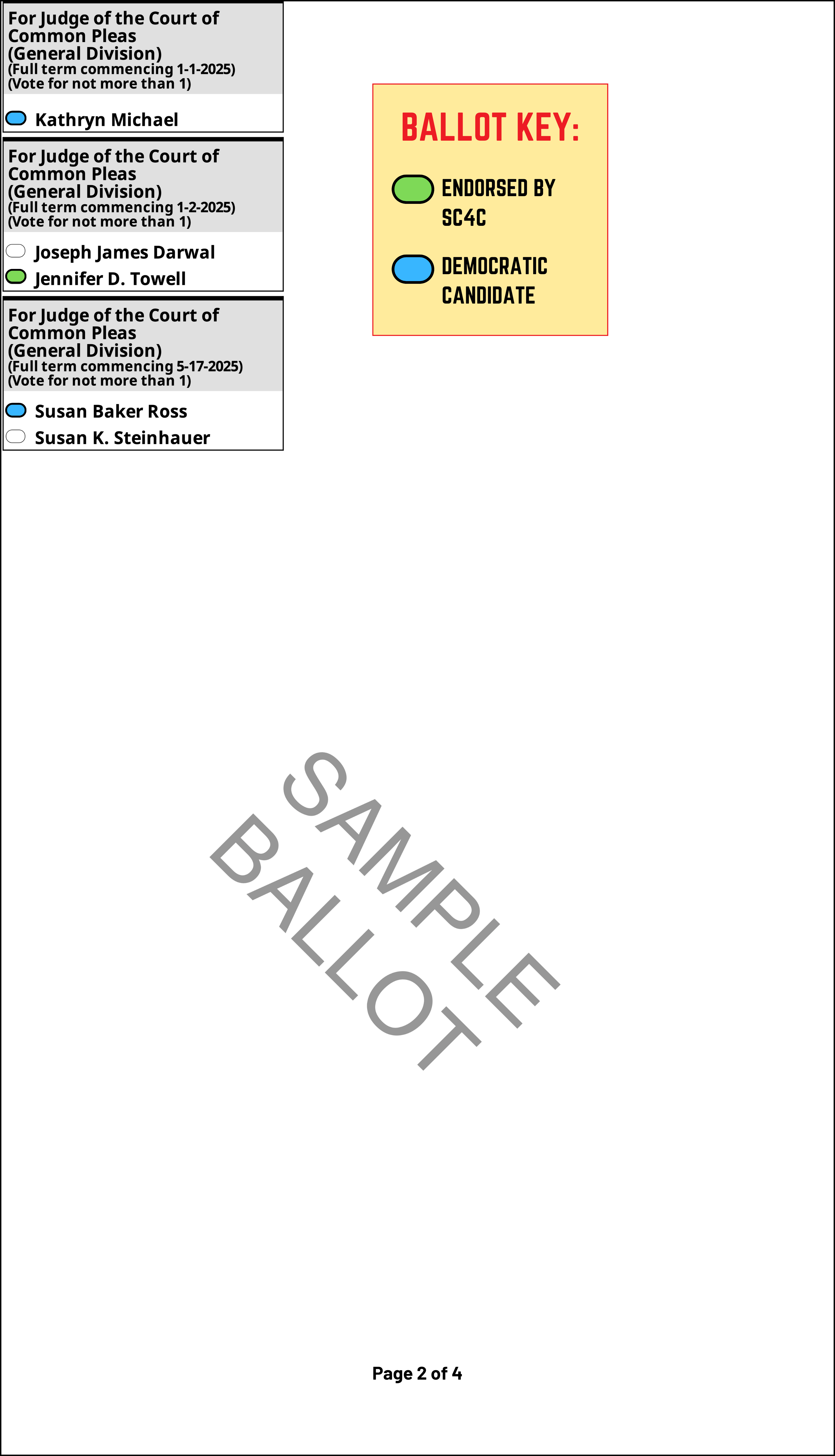 Page two of our sample ballot for the 2024 Presidential General Election 