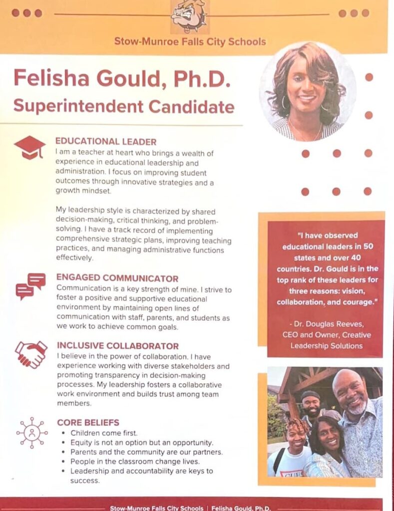 Page 1 of Dr. Felisha Gould's resume.